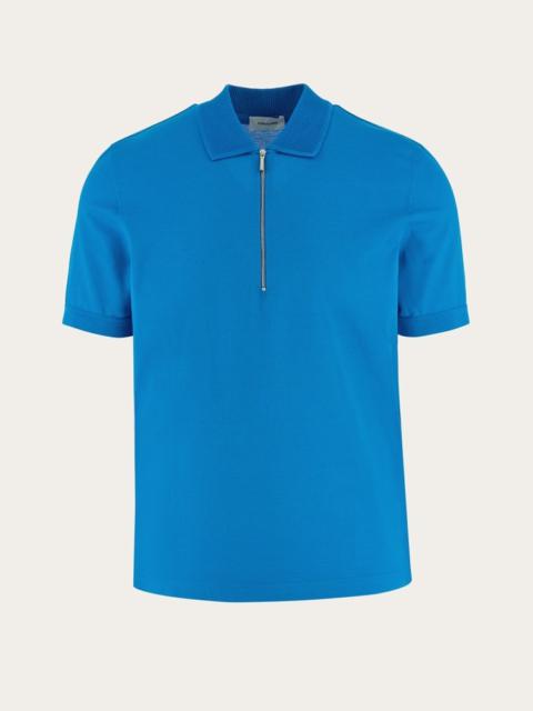FERRAGAMO POLO WITH ZIP COLLAR