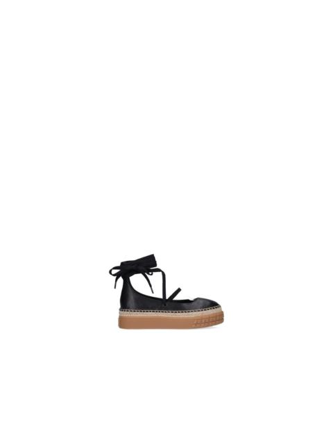 Prada LACE-UP FASTENING BALLERINAS