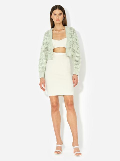 John Elliott FOAM BOUCLE CROPPED CARDIGAN