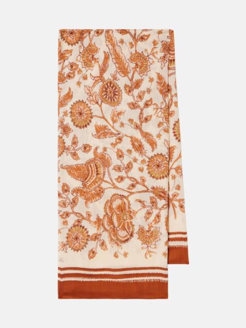 Loro Piana Floral cashmere and silk scarf