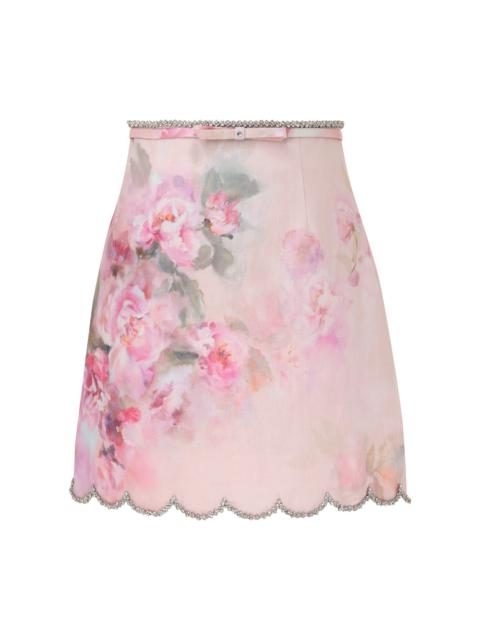 Zimmermann CRUSH SCALLOPED MINI SKIRT