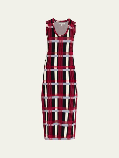 ZANKOV Juliette Scoop-Neck Sleeveless Midi Dress