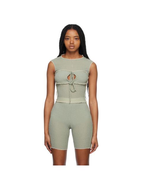 Yuzefi Green Keyhole Tank Top