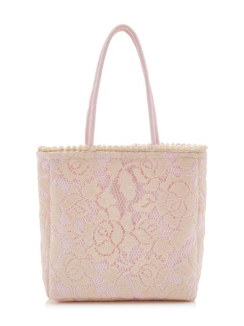 MARLIES GRACE Exclusive La Isla Leah Small Lace Tote Bag pink