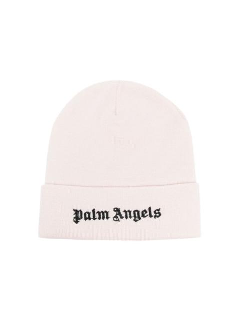 Palm Angels logo-embroidered wool beanie