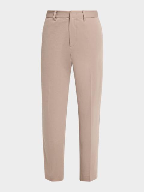 EMPORIO ARMANI Men's Micro-Jacquard Flat-Front Trousers