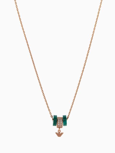 EMPORIO ARMANI Green Malachite Components Necklace
