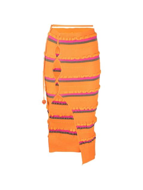 JACQUEMUS buttoned ribbed-knit skirt