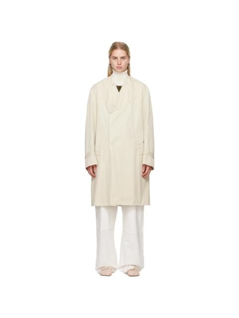 MM6 Maison Margiela Beige Raw Edge Trench Coat