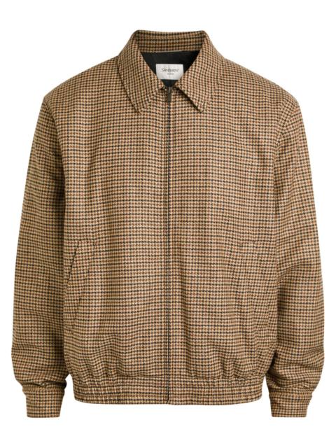 SAINT LAURENT Saint Laurent Houndstooth-jacquard Woven Jacket