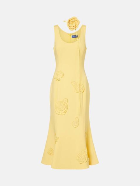 LEO LIN Emily floral-appliqué midi dress