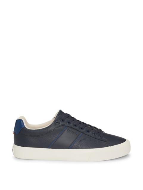 BOSS FAUX-LEATHER TRAINERS WITH PLAIN AND GRAINED TEXTURES