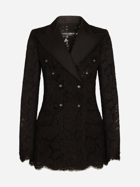 Branded stretch lace Turlington blazer