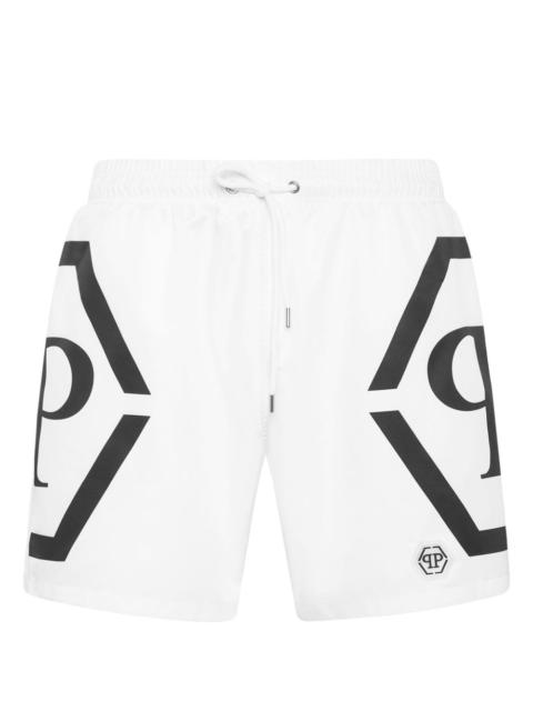 PHILIPP PLEIN logo-print swim shorts
