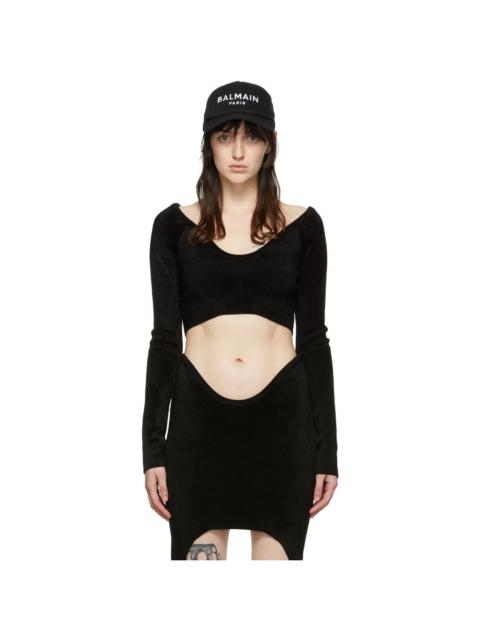 Black Viscose Long Sleeve T-Shirt