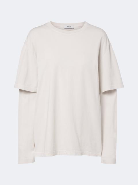 AGOLDE Lois layered cotton jersey T-shirt