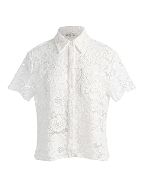 Alice + Olivia LANE LACE BUTTON DOWN