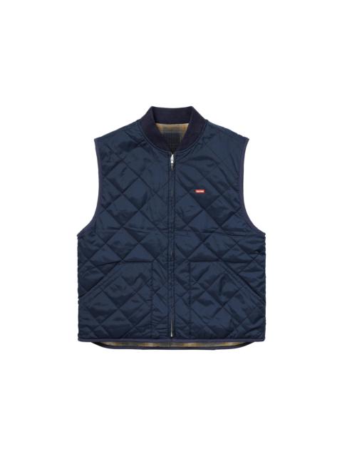 Supreme Supreme Reversible Shadow Plaid Vest Navy