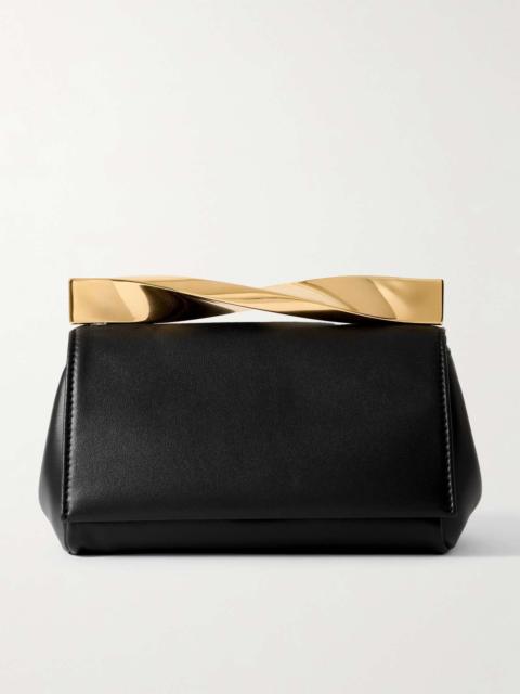 AQUAZZURA Twist leather clutch