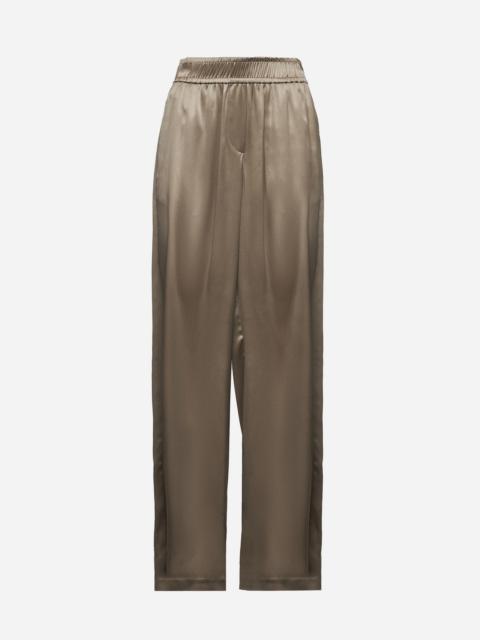 Brunello Cucinelli Beige silk satin Track trousers