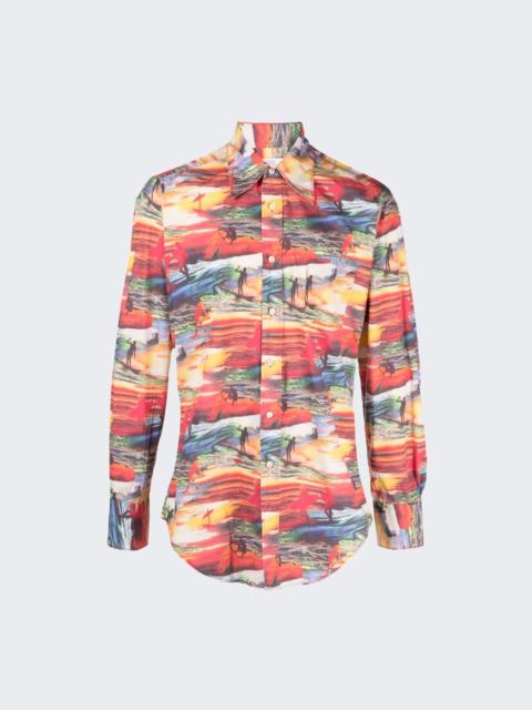 ERL Printed Woven Shirt Red Sunset