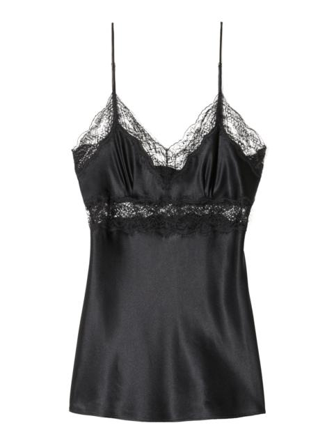NILI LOTAN Felicie Lace Silk Cami Top black