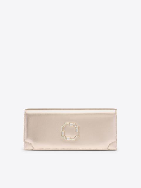 MALONE SOULIERS Vivien Champagne Metallic Leather Clutch Bag
