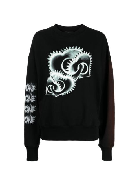 We11done graphic-print cotton sweatshirt