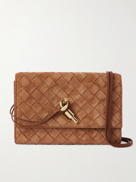 Bottega Veneta Andiamo Intrecciato Suede Shoulder Bag