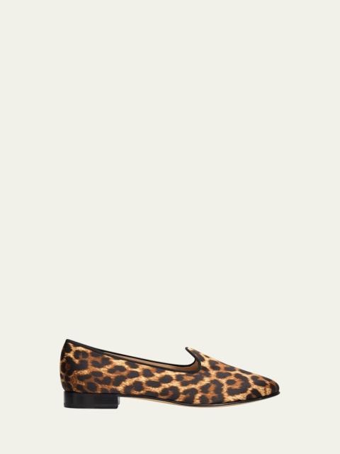 ViBi Venezia Leopard-Print Silk Loafers