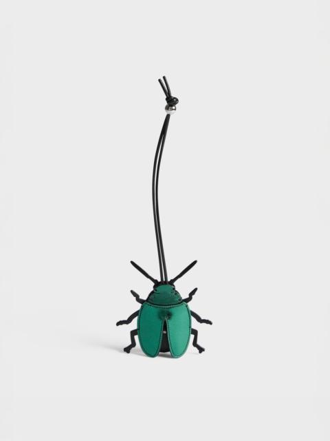 JW Anderson LEATHER BEETLE CHARM IN GREEN & BLACK