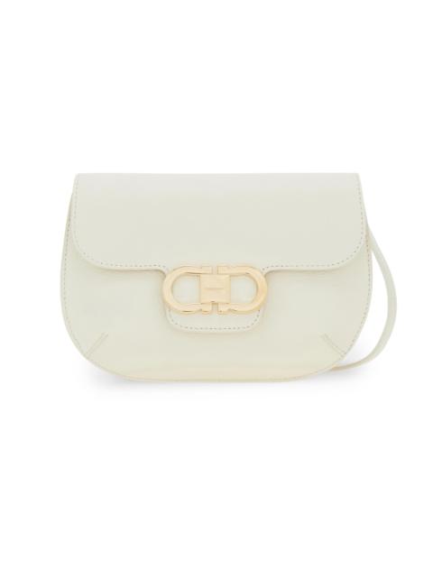 FERRAGAMO Women's Double Gancini Leather Crossbody Bag - Mascarpone