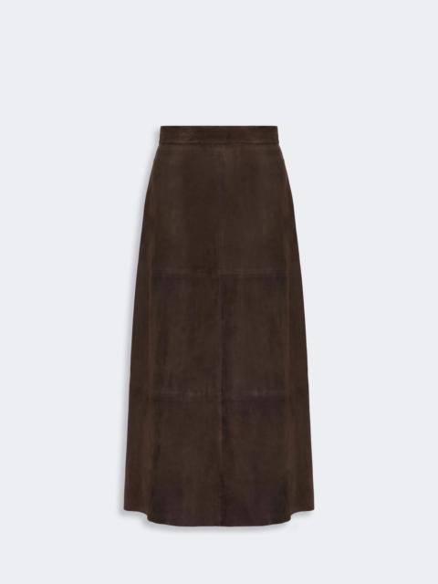 'S Max Mara FIORIRE Flared suede skirt - BROWN