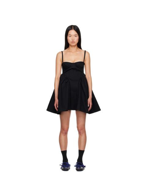 CECILIE BAHNSEN Black Ovid Denim Minidress