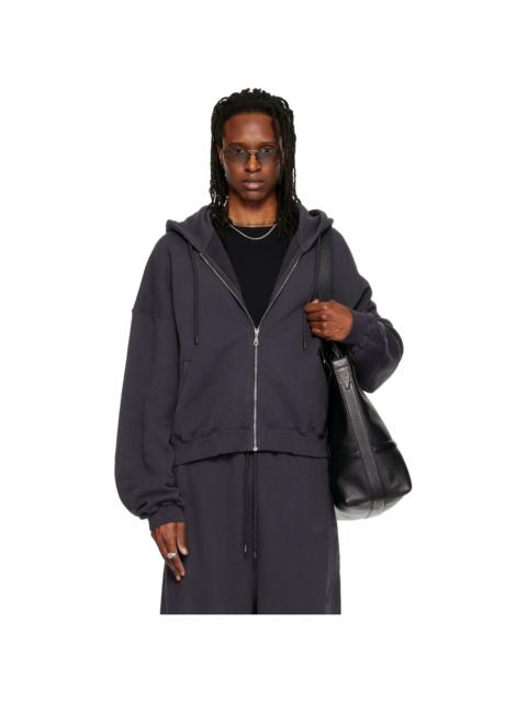 LU'U DAN Gray Washed Zip Hoodie