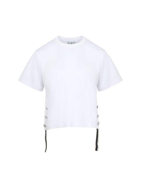 contrast-tape cotton T-shirt