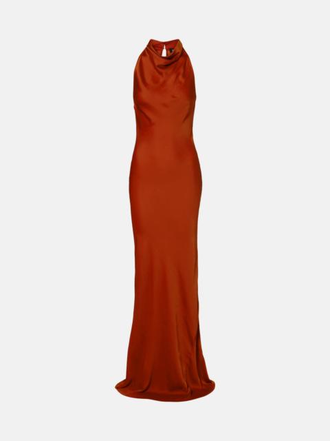 ROTATE Halterneck satin gown