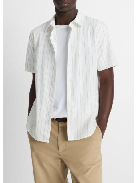 Vince Chatsworth Stripe Cotton Short-Sleeve Button-Front Shirt