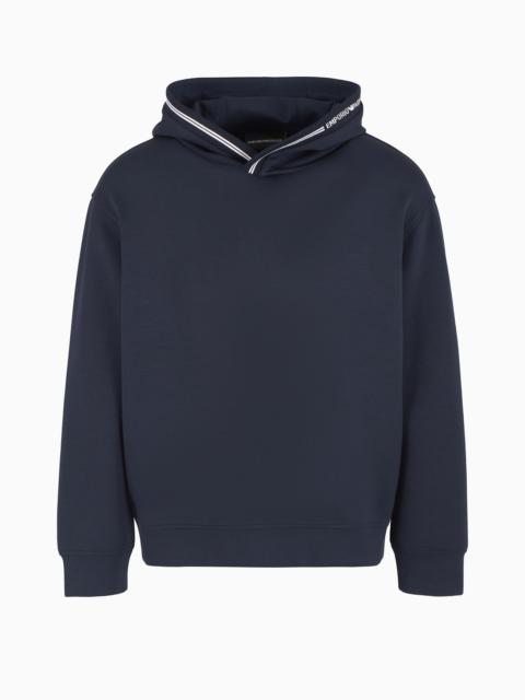 Hooded sweatshirt in bonded jersey