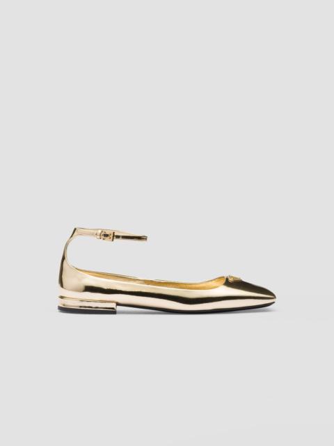 Prada Metallic leather ballerinas