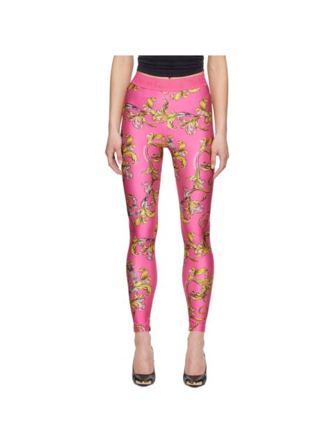 VERSACE JEANS COUTURE Pink Outline Barocco Leggings