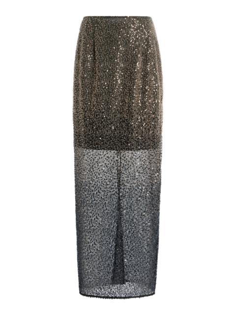 ROTATE Beaded Maxi Skirt black
