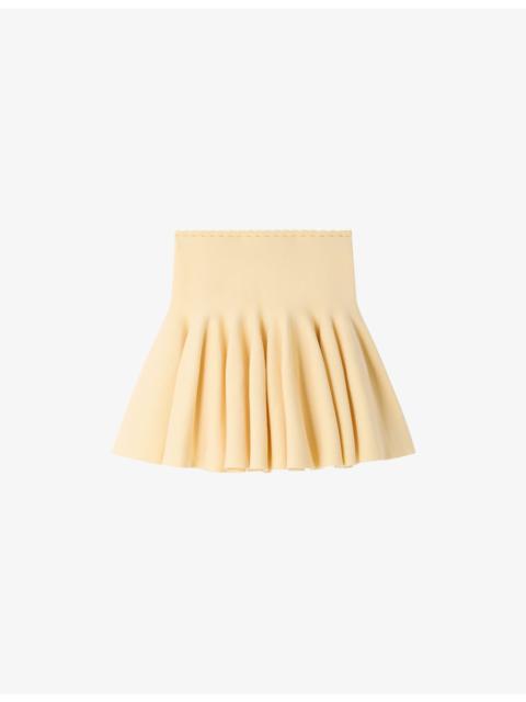 Sandro Flared Elasticated-Waist Knitted Mini Skirt