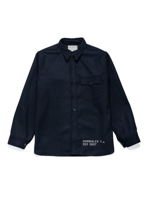 The Real McCoys MS25102 U.S.N. Wool Blue Flannel Shirt / U.S.S. Brooklyn Navy
