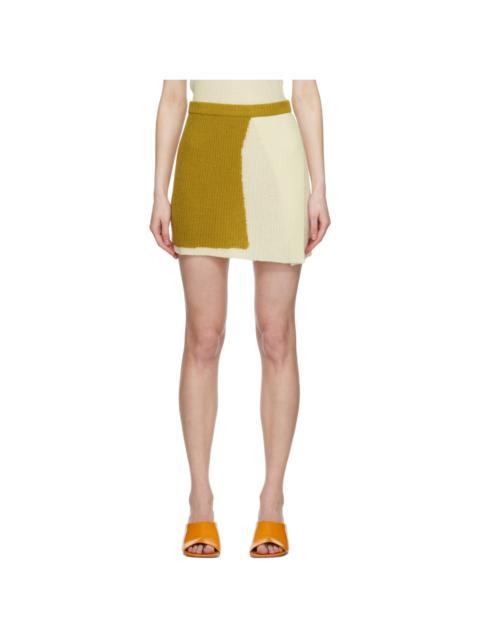 Off-White & Tan Coastal Miniskirt