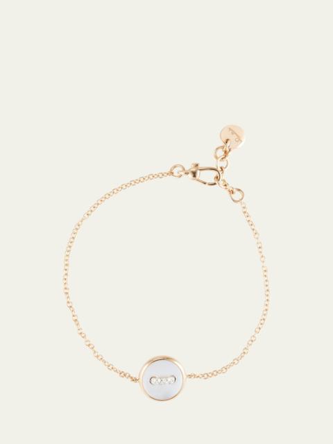 Pomellato 18K Rose Gold Pom Pom Dot Grey and White Mother of Pearl Bracelet