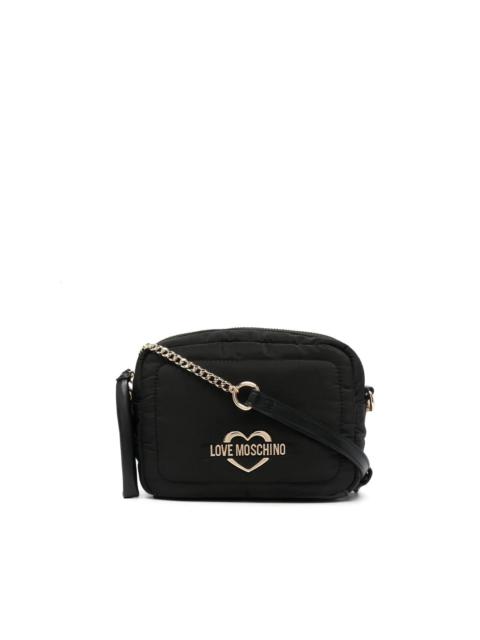 Moschino logo-plaque zip shoulder bag
