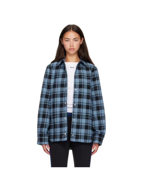 Off-White Blue Check Flannel Shirt