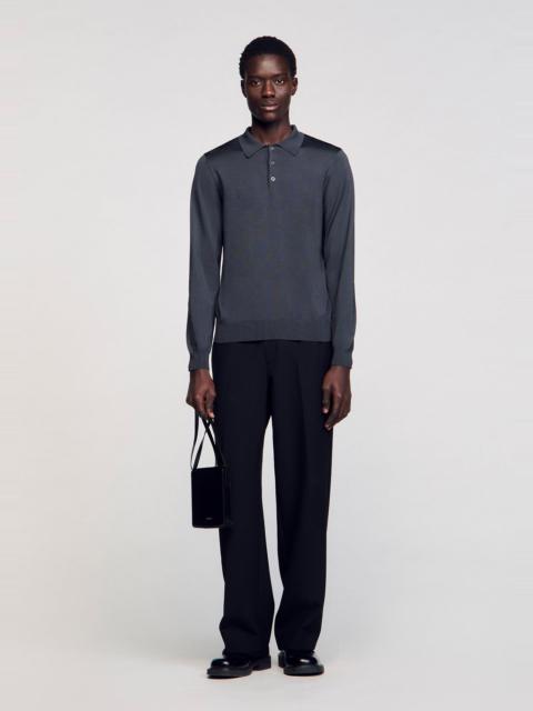 Sandro RIBBED POLO SHIRT