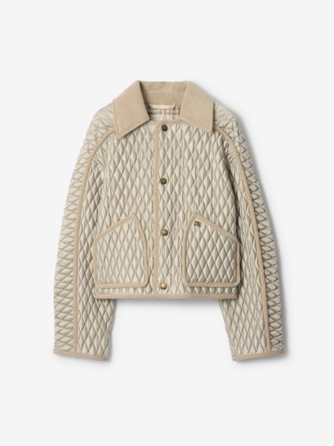 Burberry Cropped Quilted Nylon Floriston Jacket